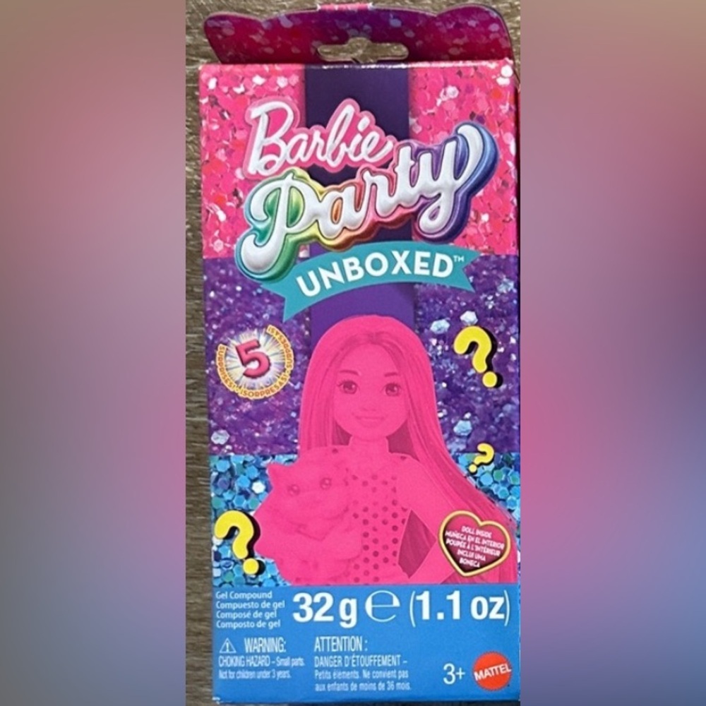Barbie Party Unboxed Surprise Packs - Pink Purple Blue Packaging